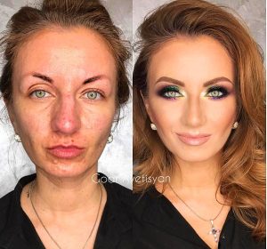 макияж до и после